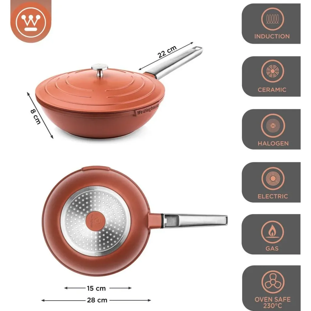 Performance Series Wokpfanne - Wok mit Deckel - 28 cm - Orange