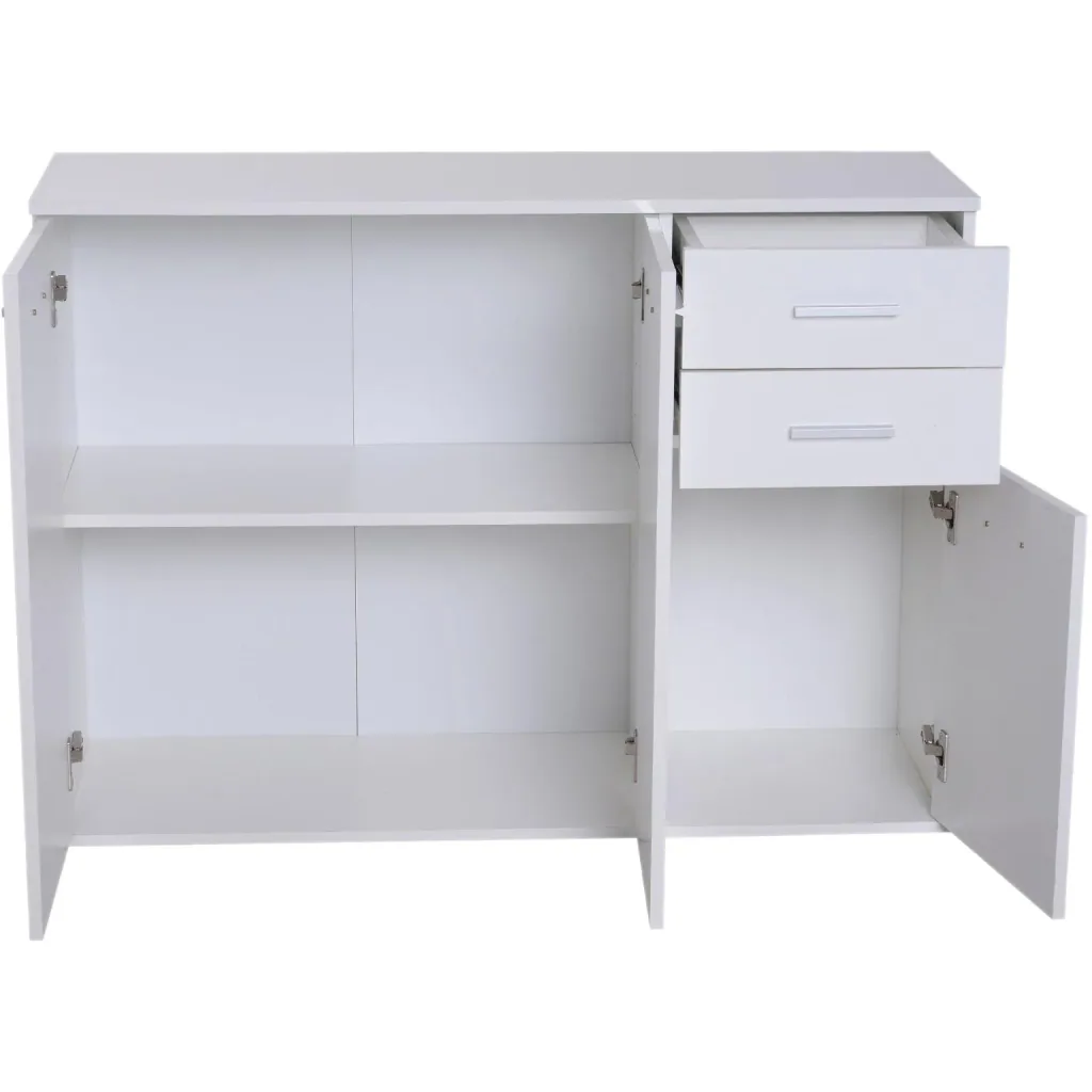 Kommode Standschrank Sideboard Schubladenkommode Beistellschrank verstellbar Fach mit 2 Schubladen 106 x 35 x 76 cm