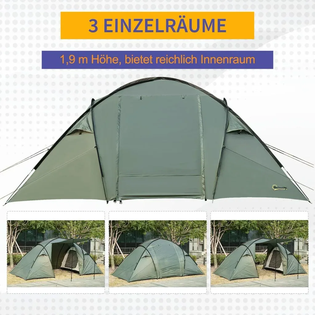 Campingzelt für 4-5 Personene grün