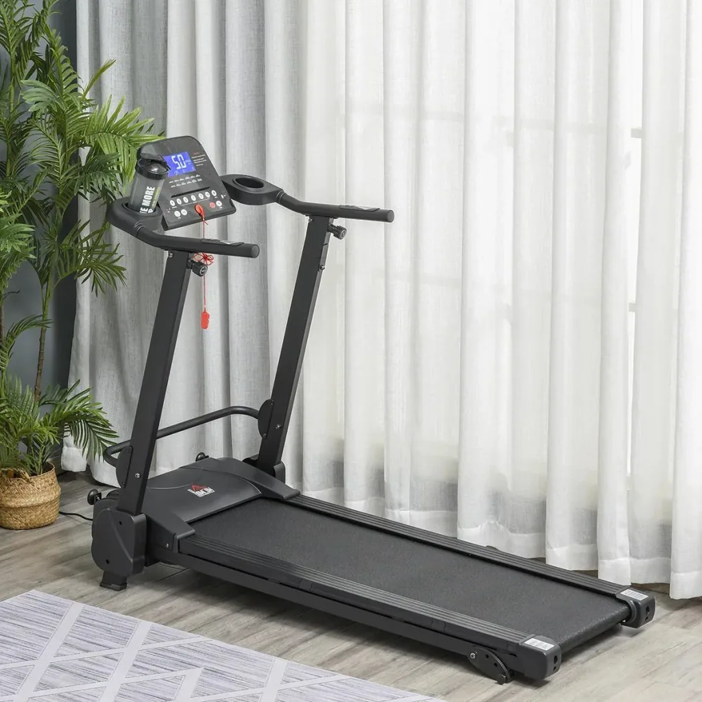 Elektrisches Laufband mit LCD-Display USB- und MP3-Player Faltbares Fitnessgerät 1-14 Km/h Stahl Schwarz 164 x 70 x 125