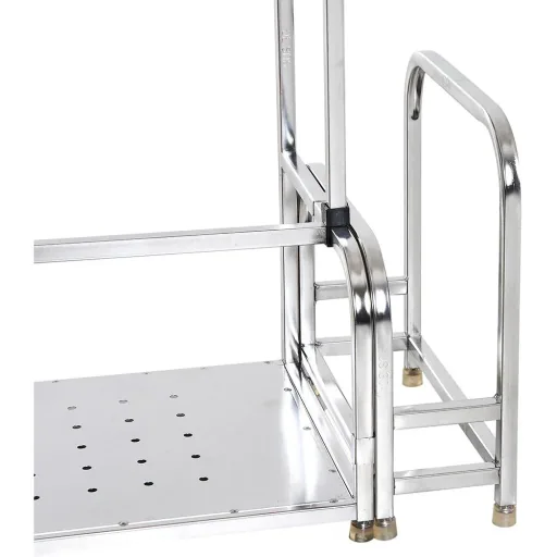 Küchenregal Standregal 3 Ablagen mit 6 Haken Multifunktions Edelstahl Silber L58 x B22 x H59cm