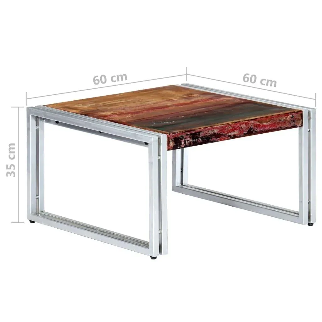 Couchtisch 60x60x35 cm aus massivem recyceltem Holz