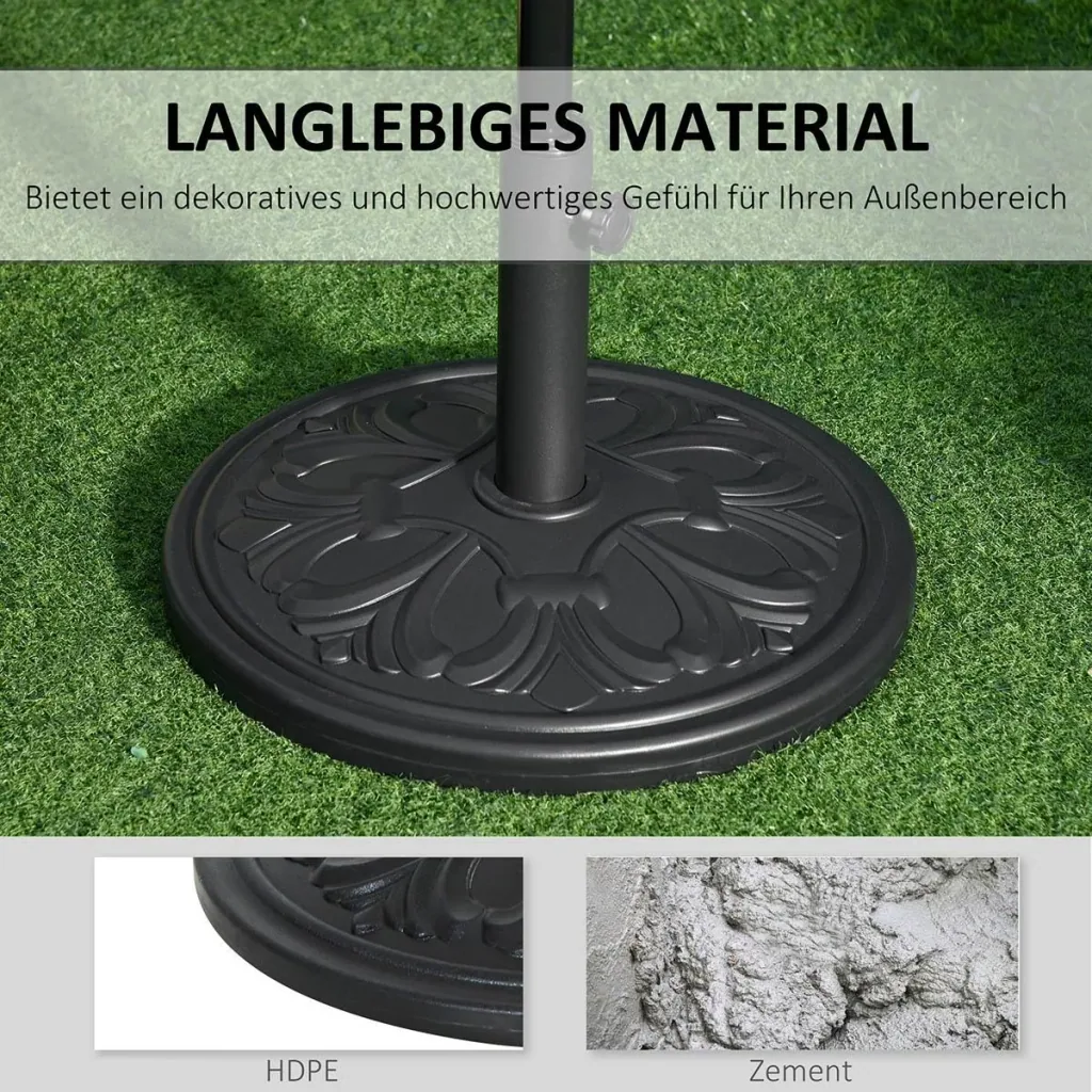 Sonnenschirmständer Schirmständer Schirmhalter Schirmfuß 13 kg Ständer Schirm Ø35/Ø38/Ø48mm Kunststoff + Zement Antik Sc