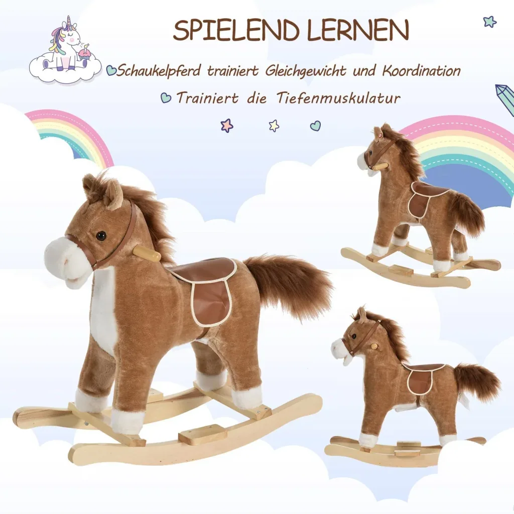 Kinder Schaukelpferd mit Tiergeräusche