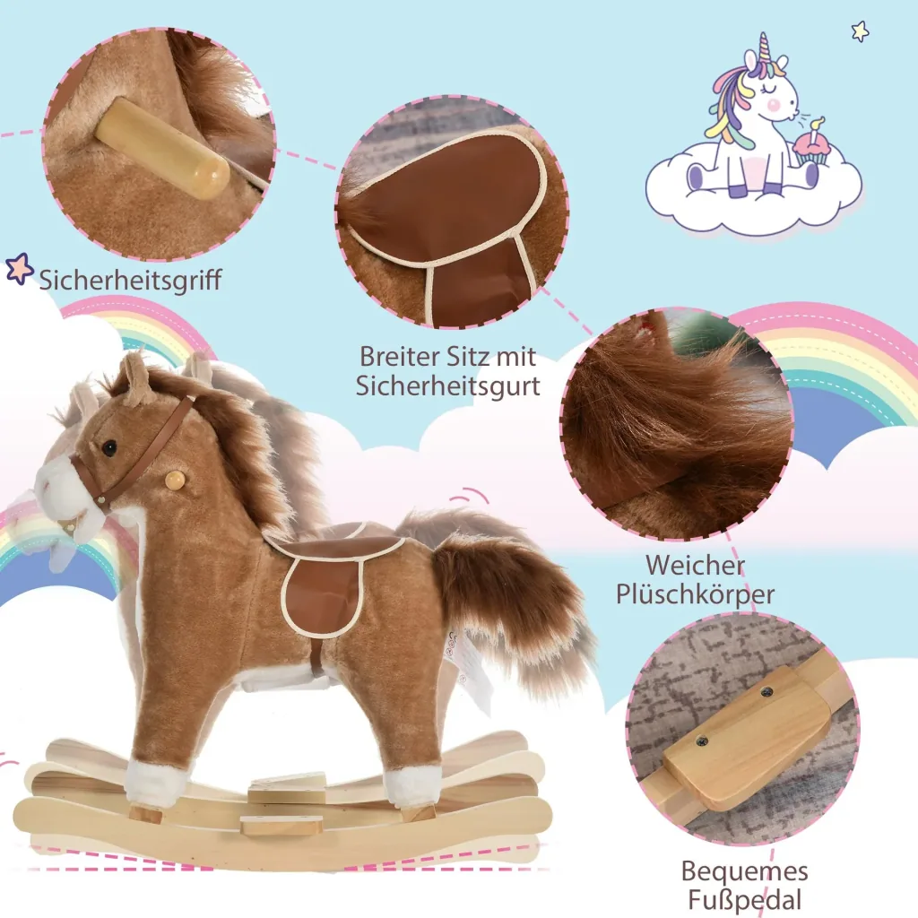 Kinder Schaukelpferd mit Tiergeräusche