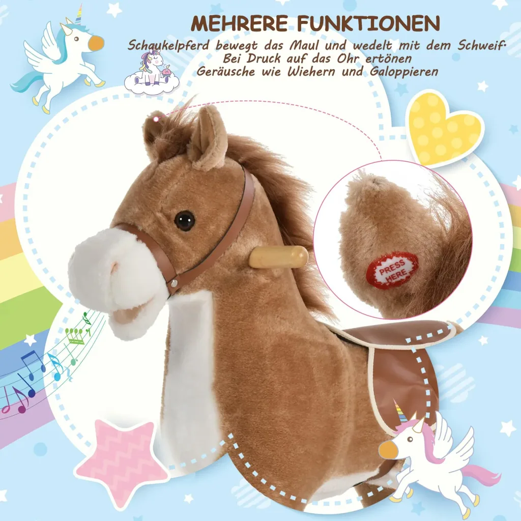 Kinder Schaukelpferd mit Tiergeräusche