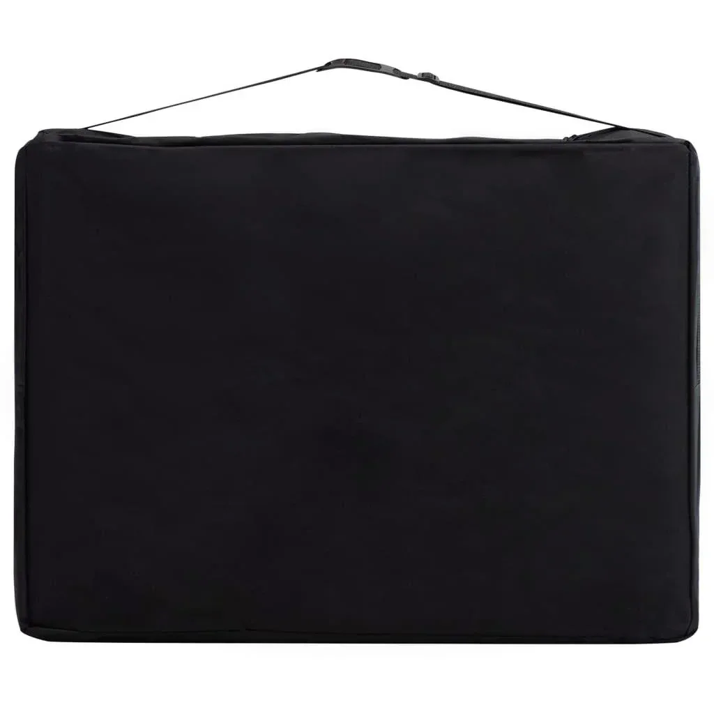 Klappbarer Massagetisch mit 2 Zonen aus Holz, schwarz und rosa