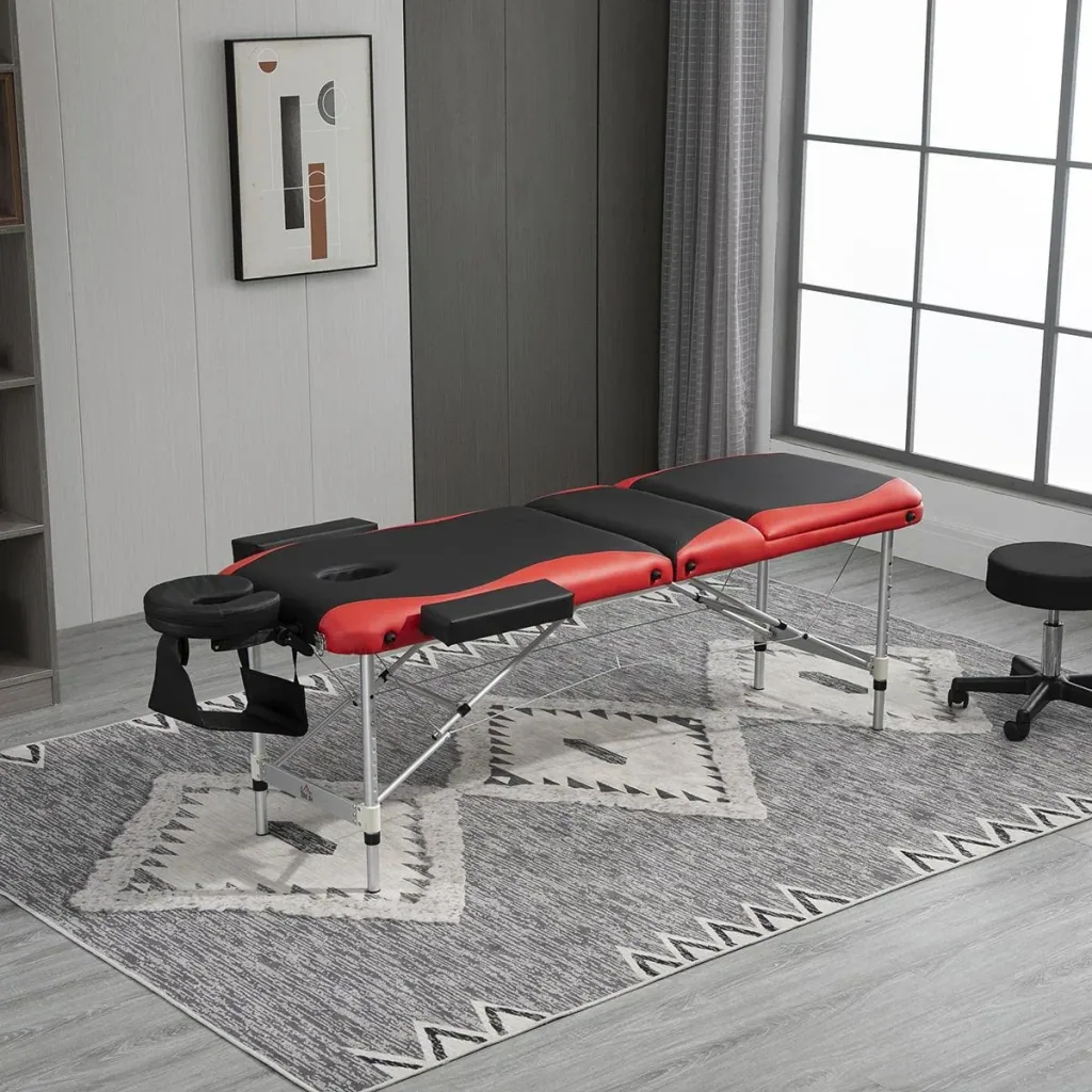 Massageliegen klappbar Kosmetikliegen höhenverstellbarer Massagetisch mit Kopfstütze Massagebett Aluminium Schaumstoff K