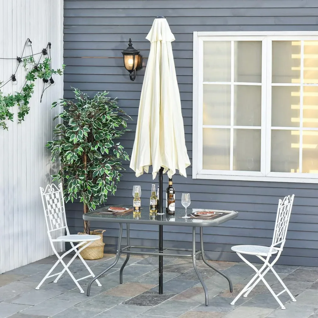 Gartentisch mit Schirmloch carbongrau