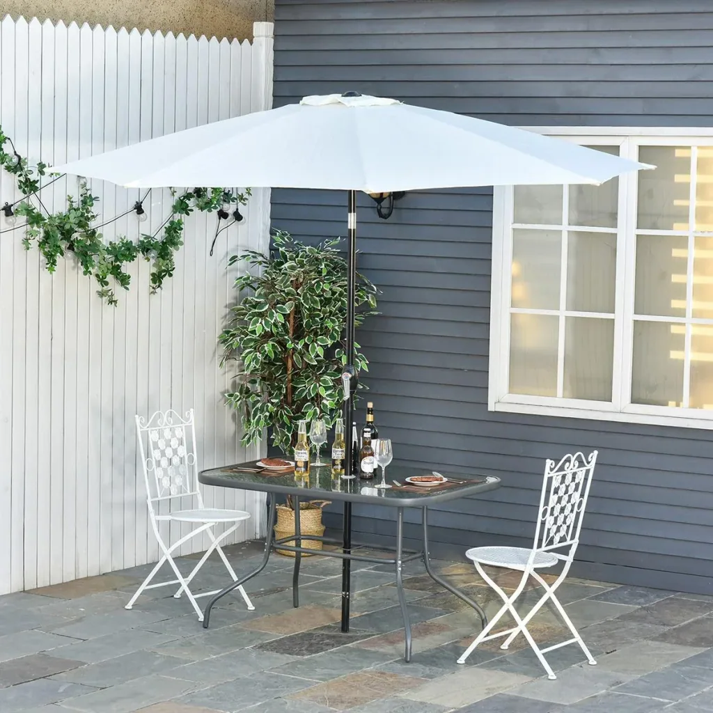 Gartentisch mit Schirmloch carbongrau
