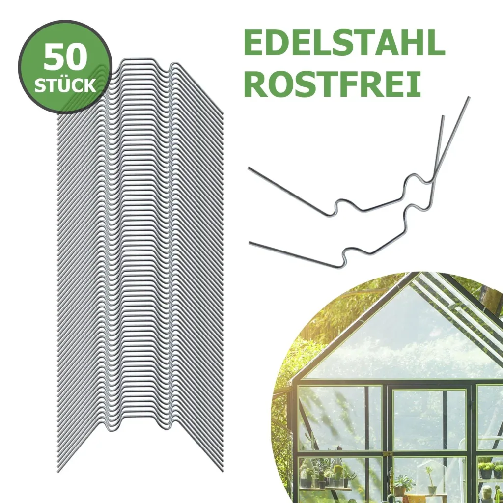Gewächshausklammern, 50 Stück