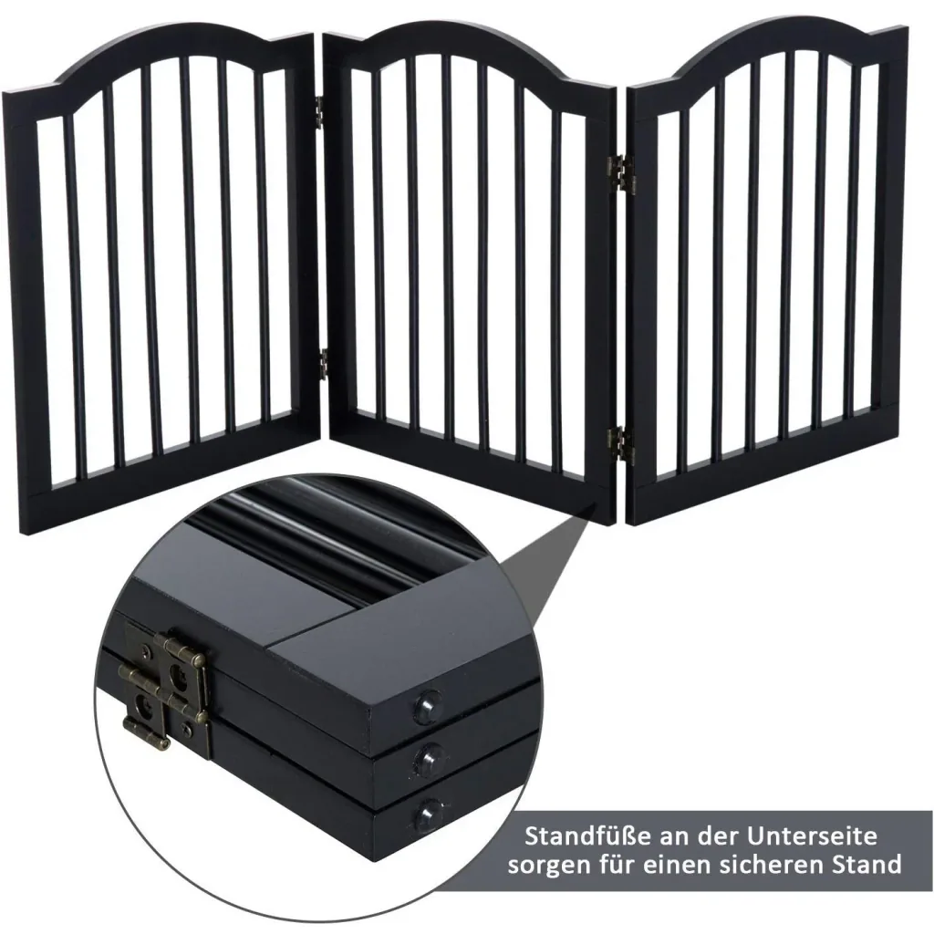 Absperrgitter Hundegitter 154,5cm faltbar Schwarz