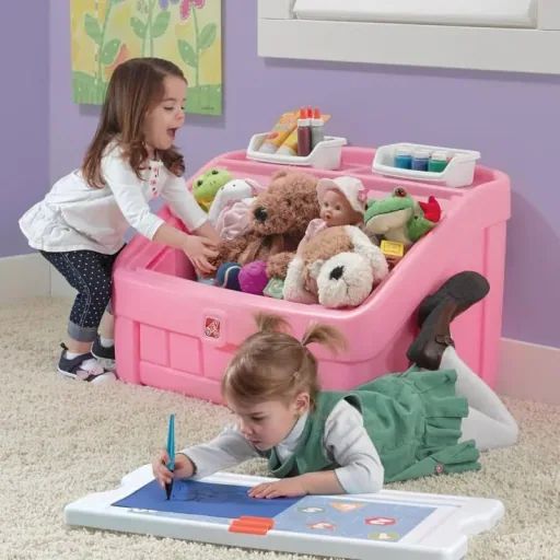 2-In-1 Toy Box & Art-Mitglied (Pink)