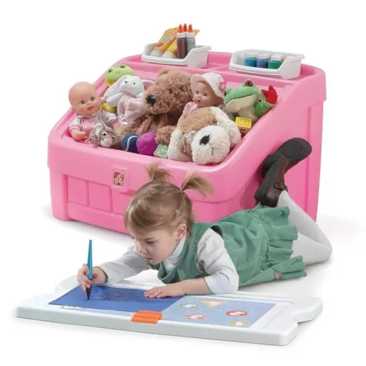 2-In-1 Toy Box & Art-Mitglied (Pink)