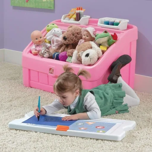 2-In-1 Toy Box & Art-Mitglied (Pink)