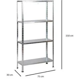 Metall-Lagerregal / Fachbodenregal mit 4 Fachböden - 200kg Tragkraft - (HxBxT) 175x73x30cm - Verzinkt