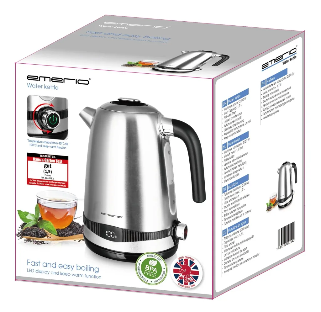 Wasserkocher mit Temperaturwahl, 1,7 l