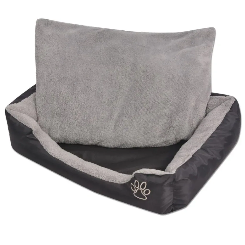 Hundebett mit Kissen Größe L schwarz