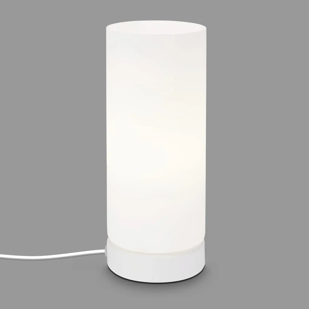 PAIPA Tischleuchte, weiß, opal-Glas, Kabelschalter, E14 Fassung