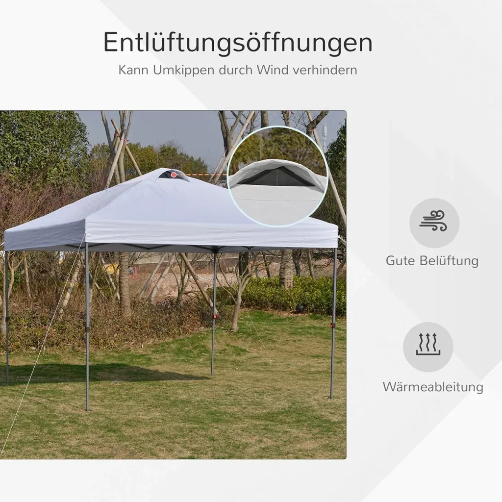 Pop-Up-Pavillon zusammenfaltbar schwarz