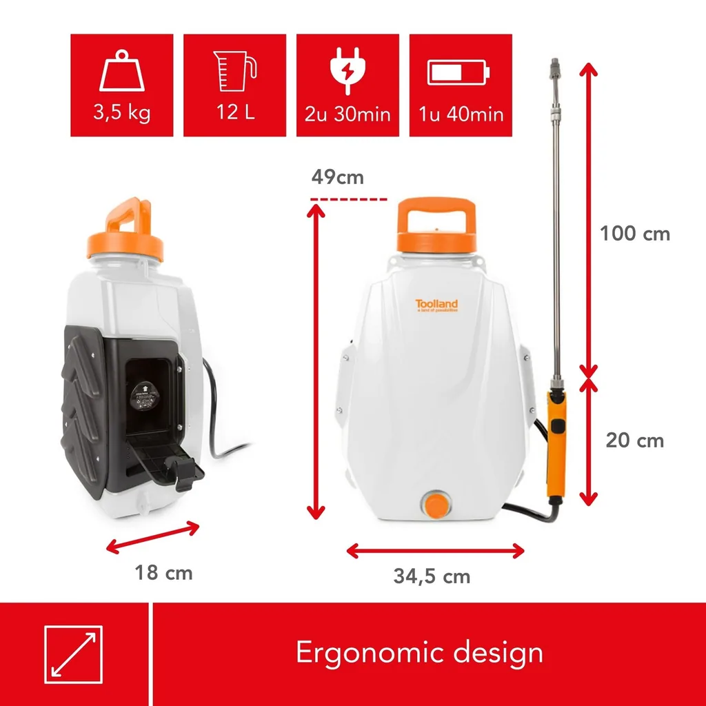 rückensprühgerät - batteriebetrieben - 12 l