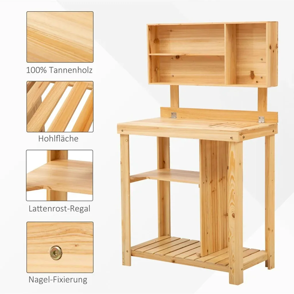Gärtnertisch mit Ablage natur
