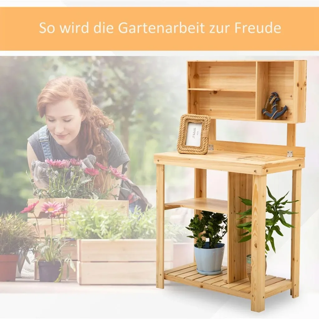 Gärtnertisch mit Ablage natur