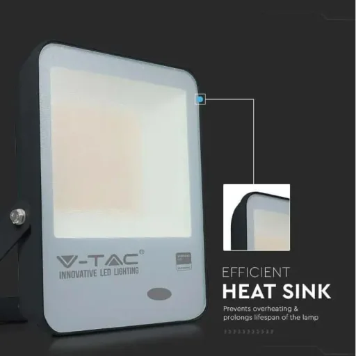 VT-117S LED-Scheinwerfer mit Tag/Nacht-Sensor - 100 W - 10000 Lm - 3000K - schwarz