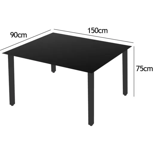 Aluminium-Gartenset Bern 6+1 Mattglas anthrazit - Set