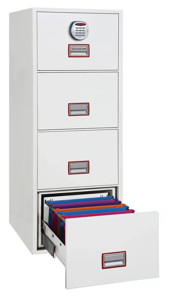 Aktenschrank World Class Vertical Fire File mit 4 Schubladen und elektronischem Schloss