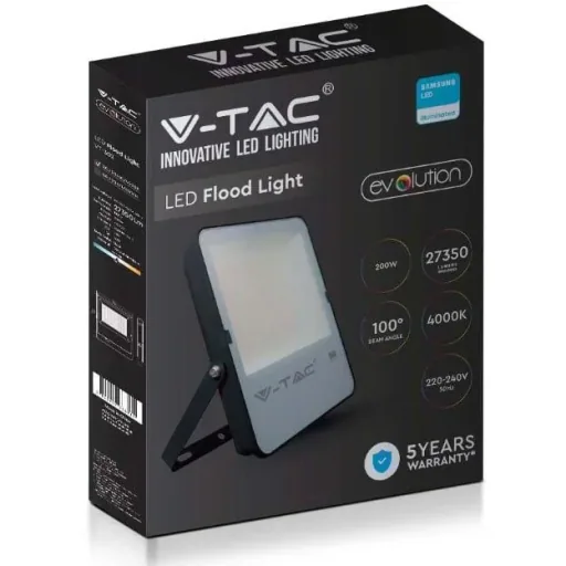 VT-302 LED-Flutlicht - 200 W - 27350 Lm - 6500K - schwarz - Extra effizient
