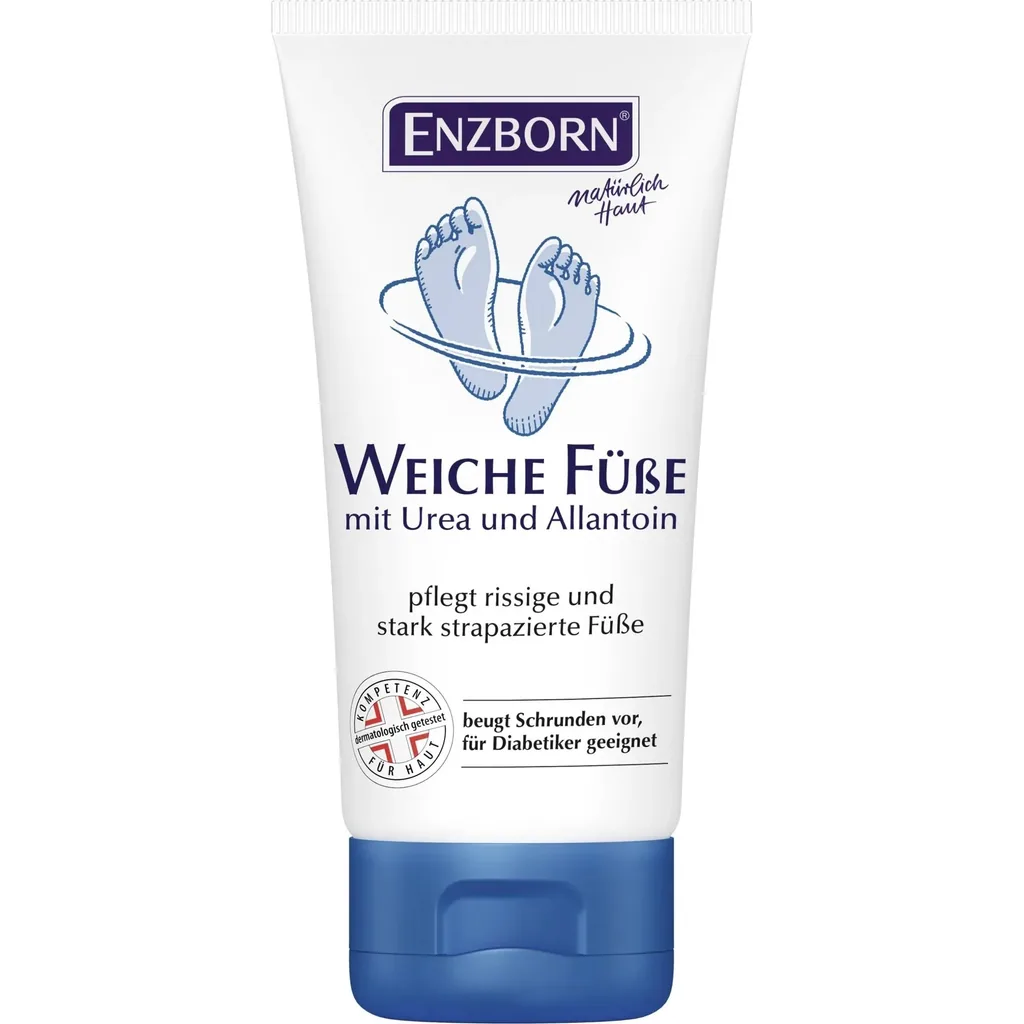 ENZBORN Fußcreme Weiche Füße mit 10 % Urea für rissige Füße, 75 ml Tube