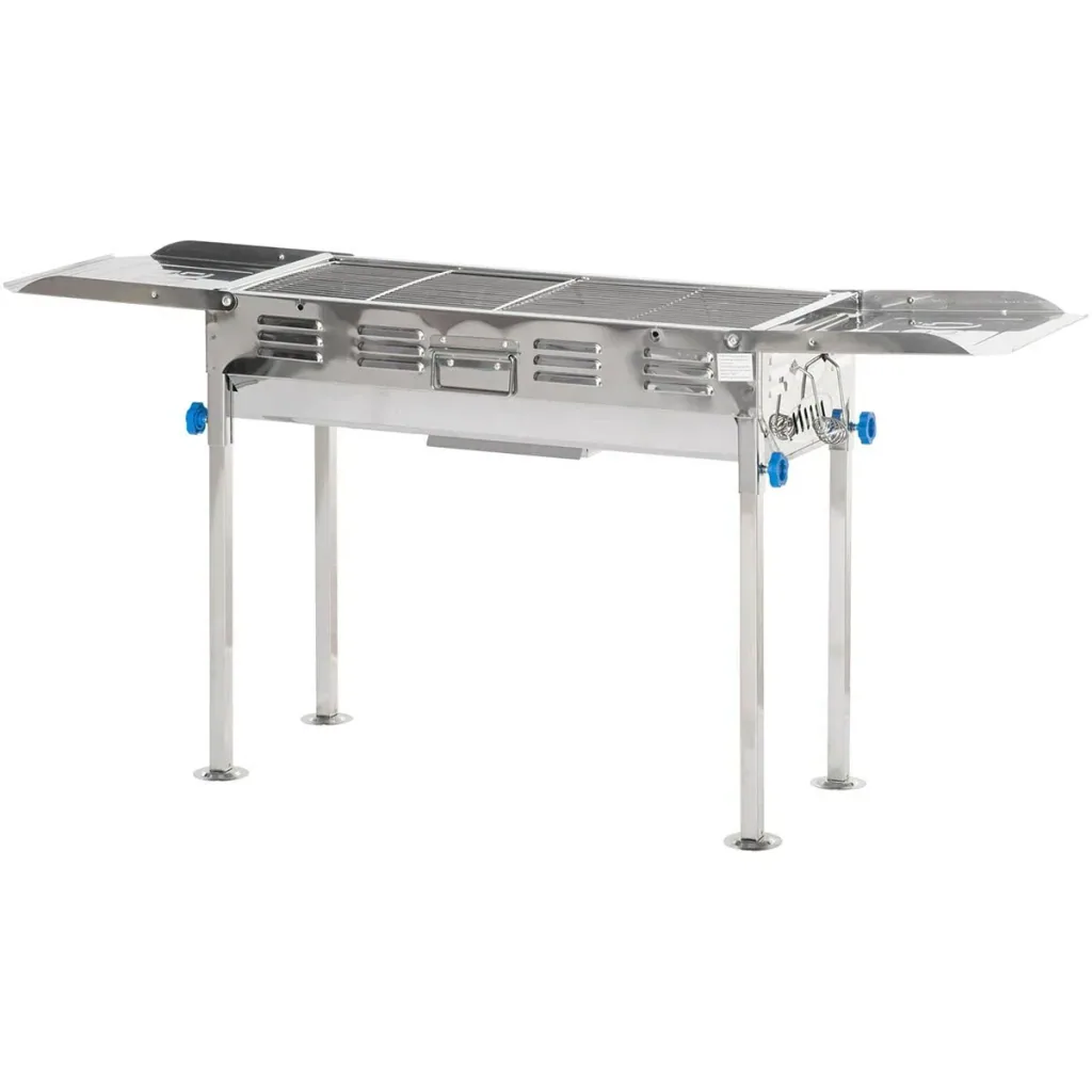Holzkohlegrill - höhenverstellbar - Stahl - 120 x 31 x 60-70 cm