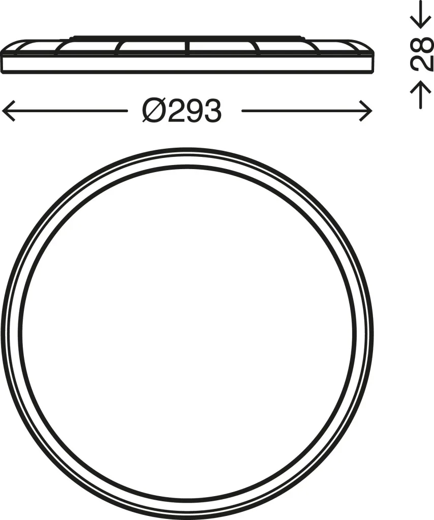 Ultraflaches LED Panel, rund, Ø 29,3 cm, 2400 Lumen, 18 Watt, weiß