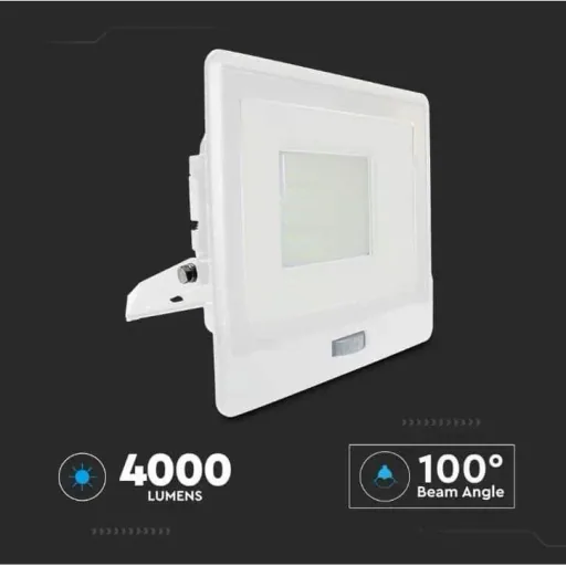 VT-158S LED-Flutlicht mit Sensor - 50 W - 4000 Lm - 4000K - Weiß