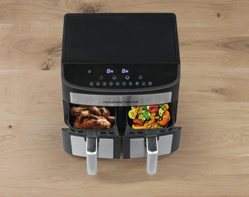 Heißluftfritteuse Doppelkammer 7 l, 2400 W