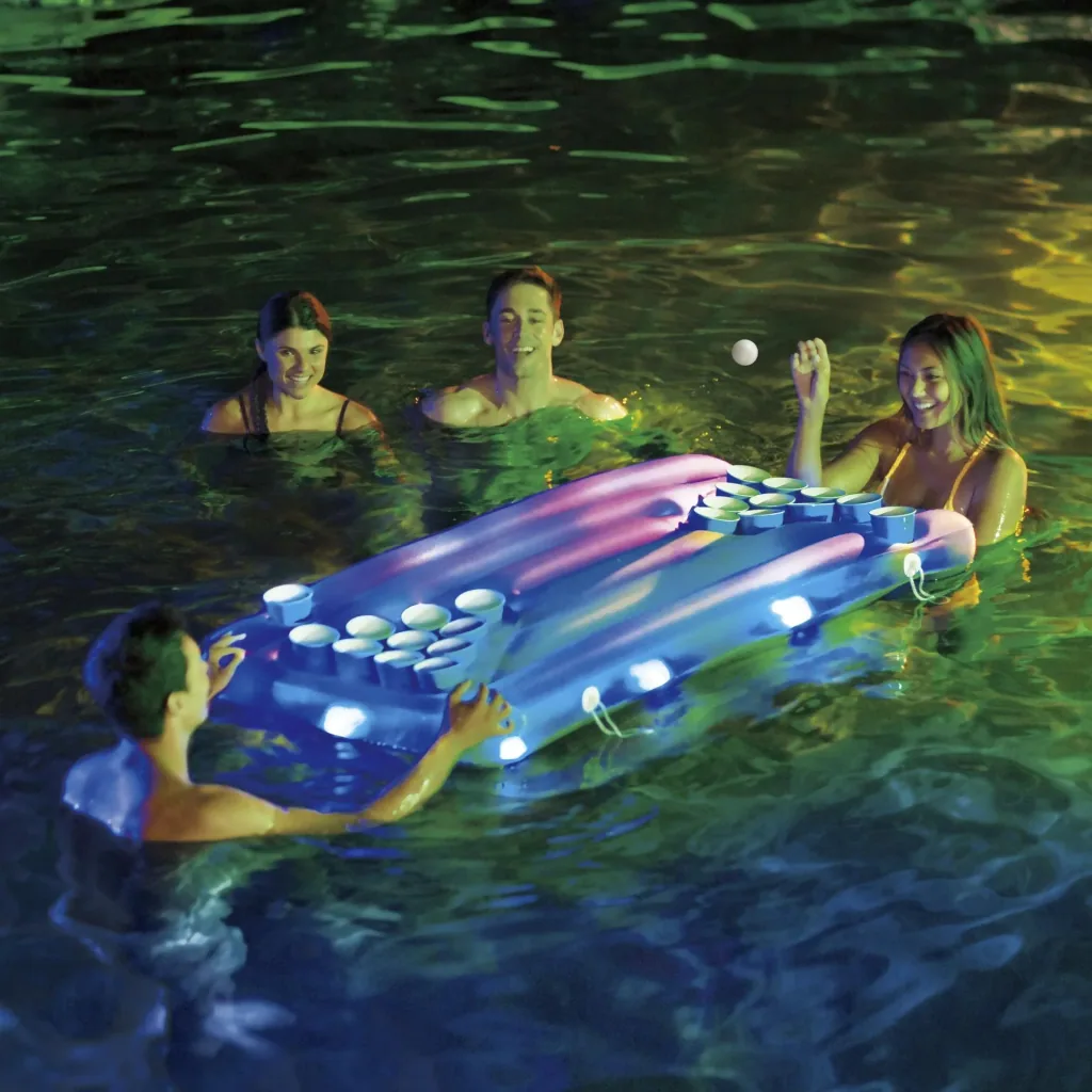 Summer Waves Bierpong Bierpong Spiel Set mit Bällen 160x84x19 cm Blau
