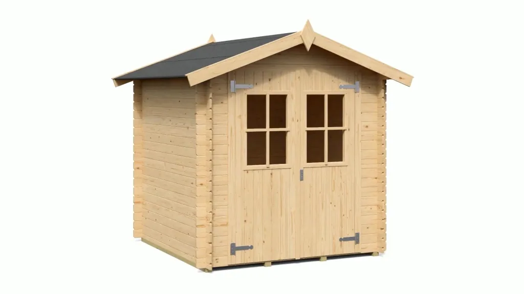 Gartenhaus Martin 180 x 200 x 209 cm, Wandstärke 19 mm, Doppeltür natur