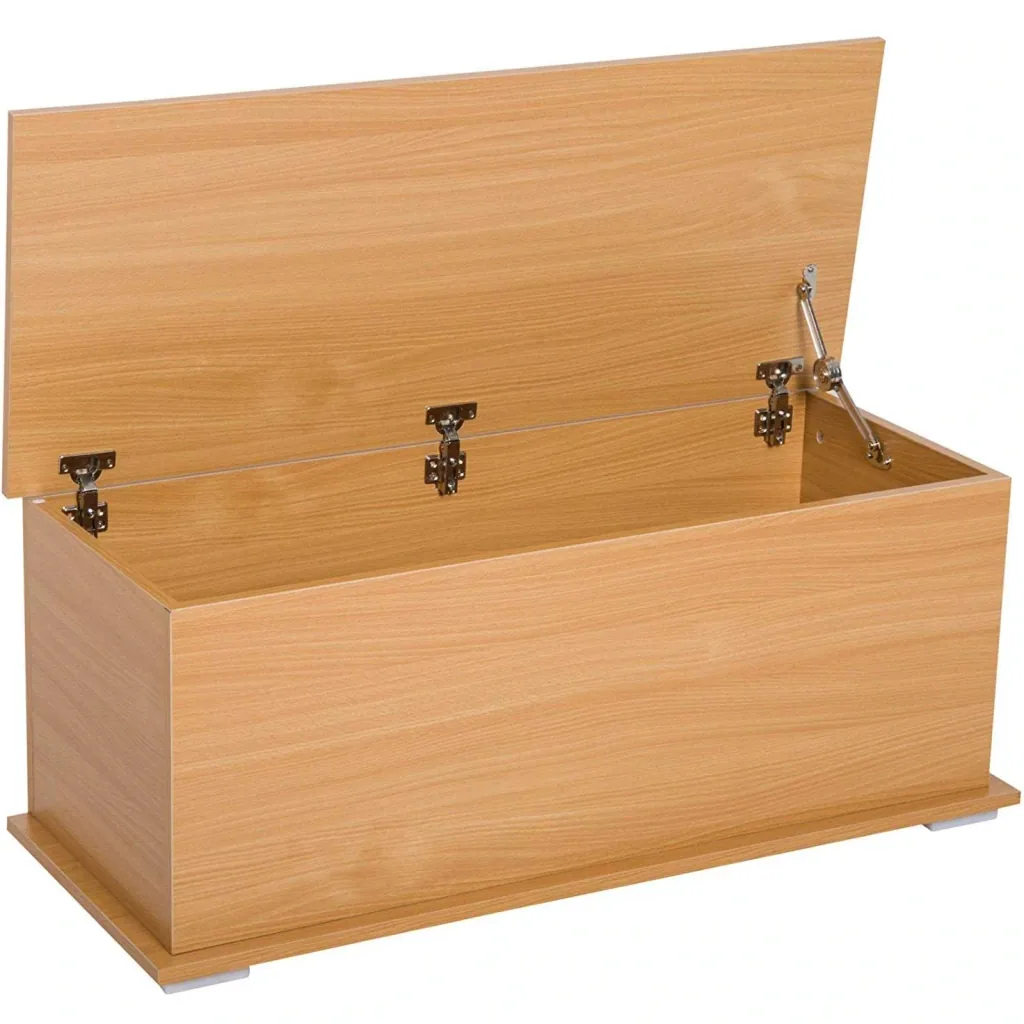 Truhe Aufbewahrungsbox Holzkiste mit klappbarem Deckel Buche
