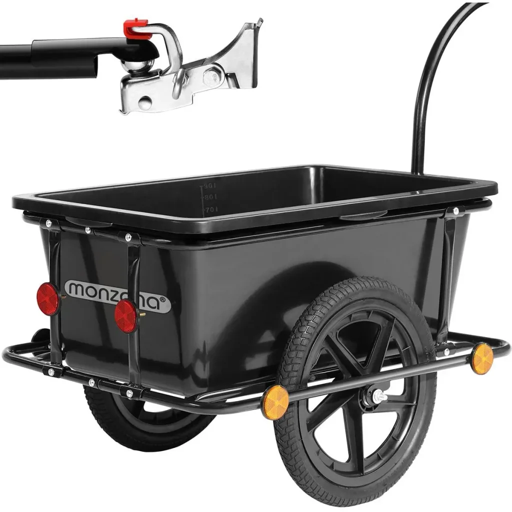 Fahrradanhänger mit Kupplung - Schwarz - 90L - max 80 kg