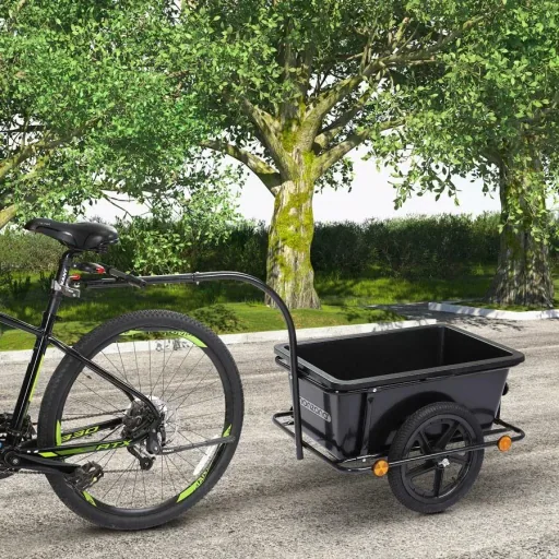 Fahrradanhänger mit Kupplung - Schwarz - 90L - max 80 kg