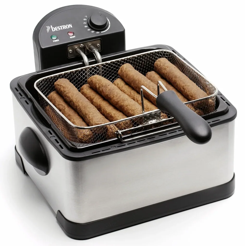 3 in 1 Fritteuse „DF 402 B“, Cool-Zone, Edelstahl gebürstet, Silberfarben/ Schwarz, 4,5 Liter, 2000 Watt
