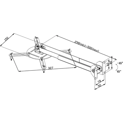 Wandhalterung für Projektor vollbeweglich 10 kg Schwarz