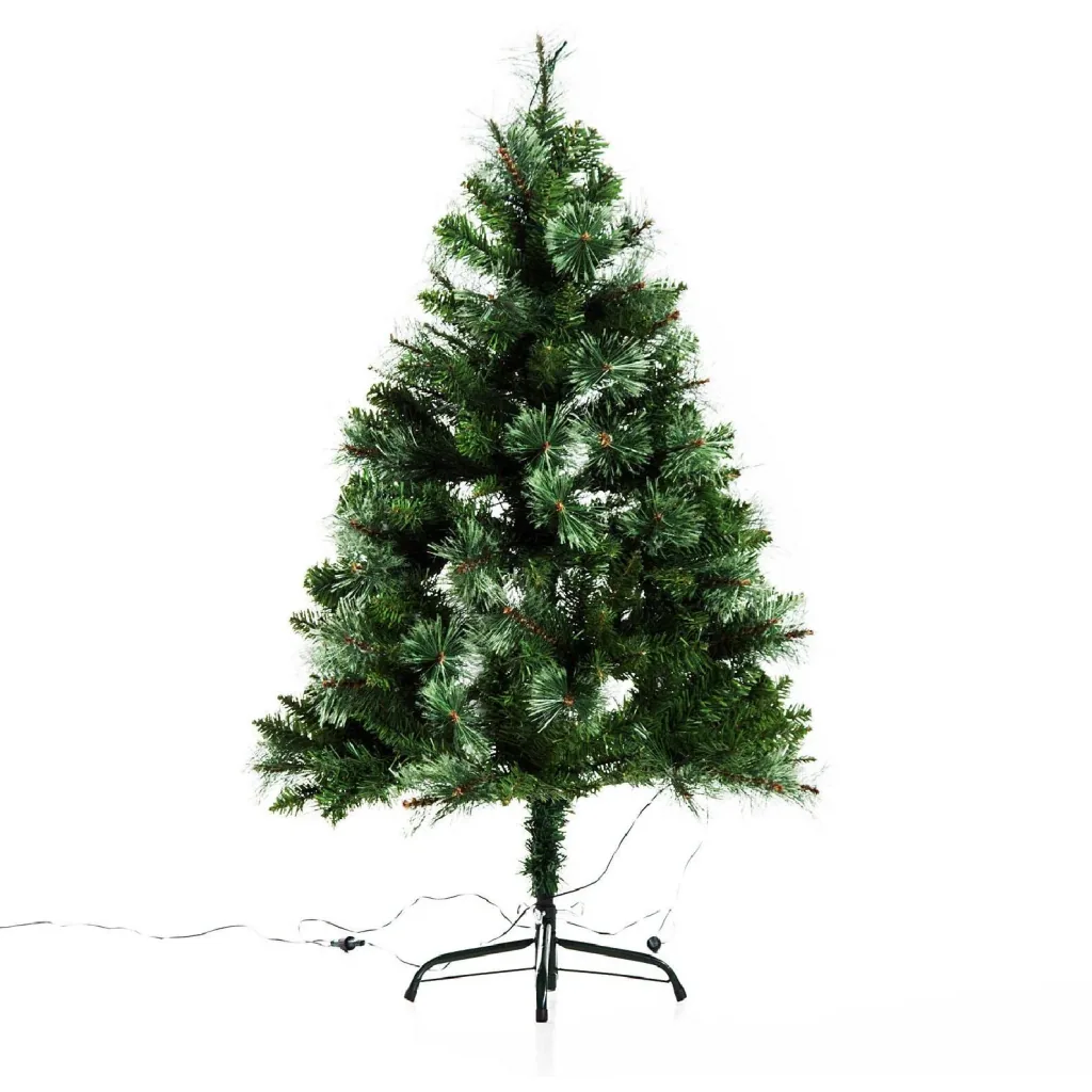 Weihnachtsbaum LED Tannenbaum mit Metallständer Grün 120cm