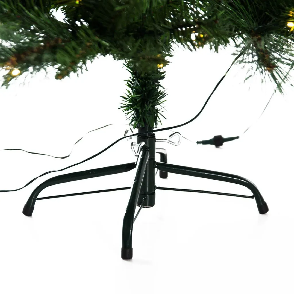 Weihnachtsbaum LED Tannenbaum mit Metallständer Grün 120cm