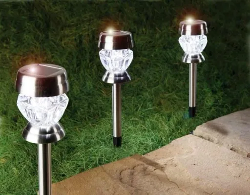 Solarlampen mit Kristallglas im 3er-Set