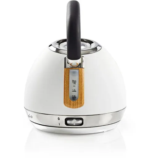 Nedis Wasserkocher - 2200W - 1.8L - Soft-Touch - Weiß - 360-Grad-Drehung - Kochtrockenschutz