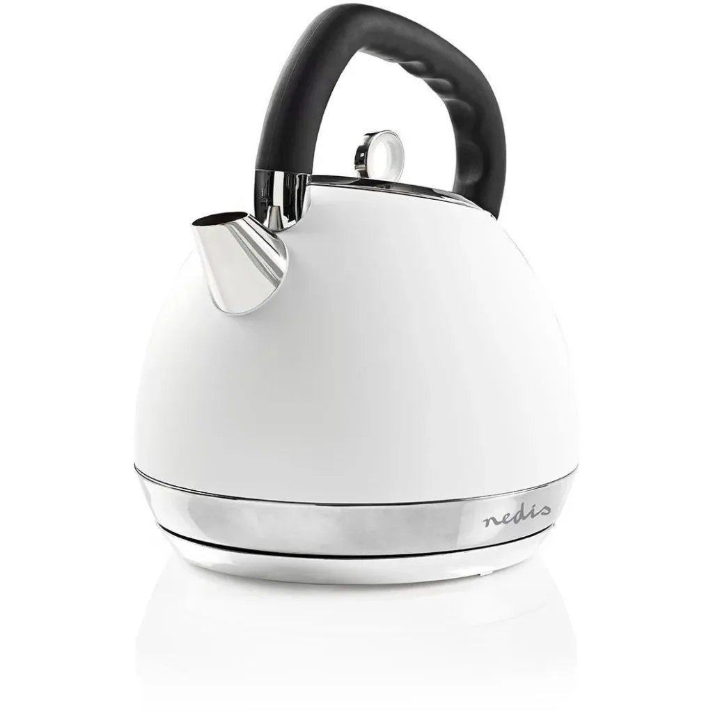 Nedis Wasserkocher - 2200W - 1.8L - Soft-Touch - Weiß - 360-Grad-Drehung - Kochtrockenschutz