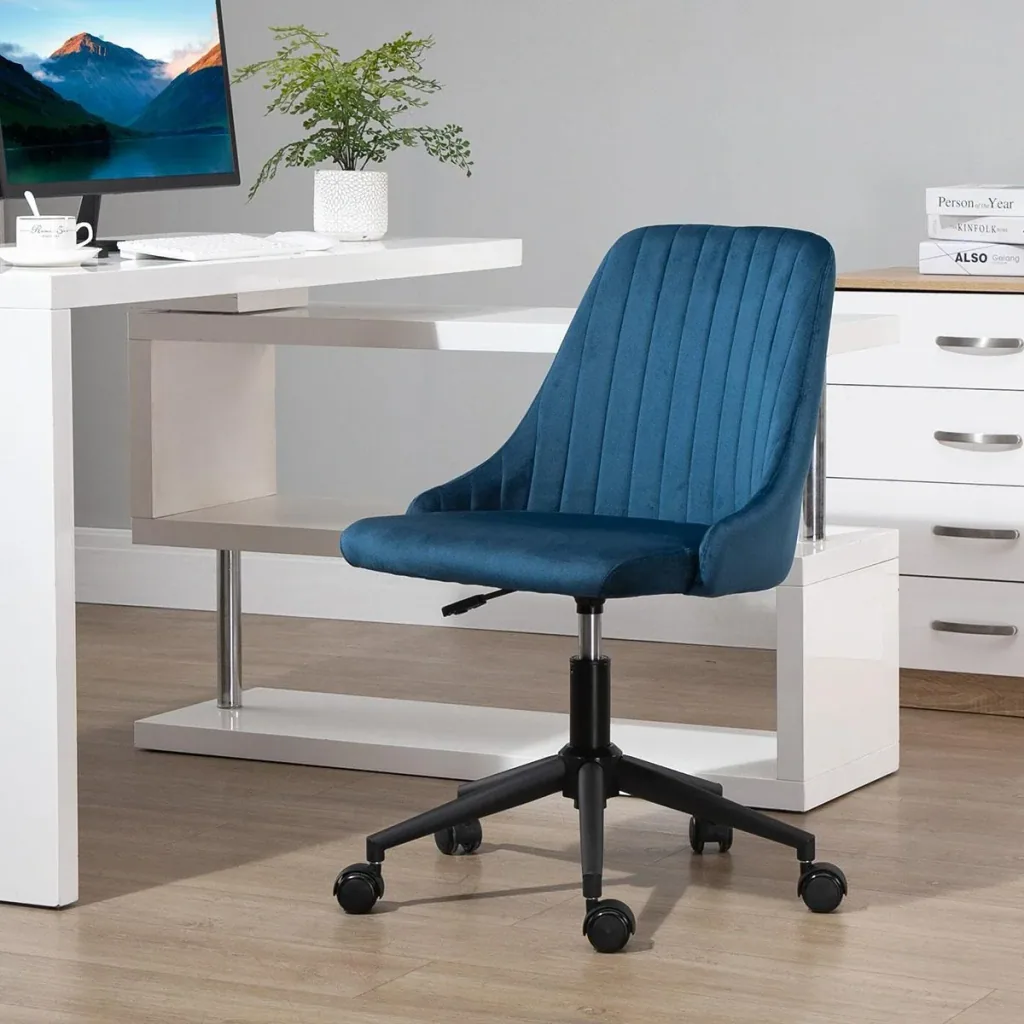 Bürostuhl Drehstuhl Schreibtischstuhl Ergonomisches Liniendesign höhenverstellbar 360° drehbar Schaumstoff Samtartiges P