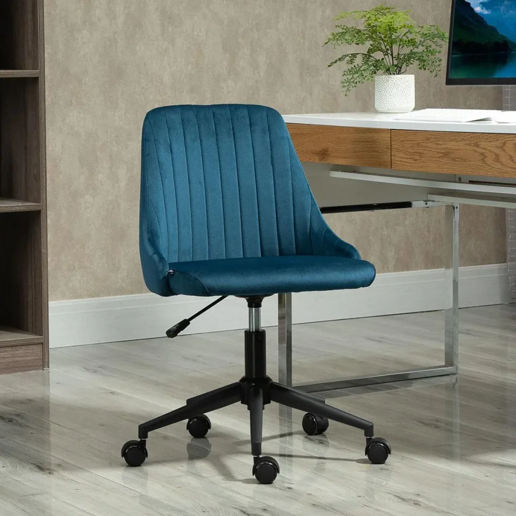 Bürostuhl Drehstuhl Schreibtischstuhl Ergonomisches Liniendesign höhenverstellbar 360° drehbar Schaumstoff Samtartiges P
